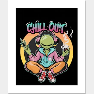 Galactic Groove: Alien in Hip Hop Gear Posters and Art